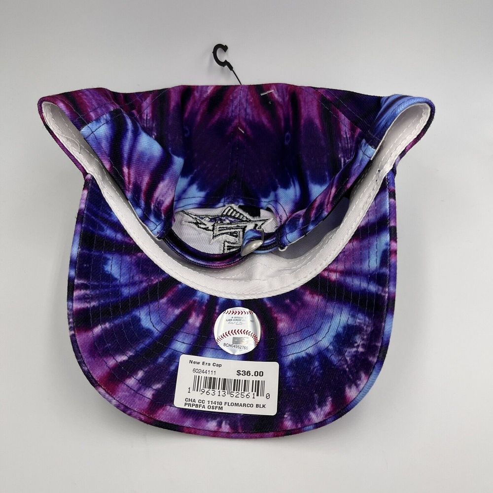 Florida Marlins New Era Casual Classics MLB Purple Tie Dye Adjustable Hat‎ Cap - Picture 4 of 4